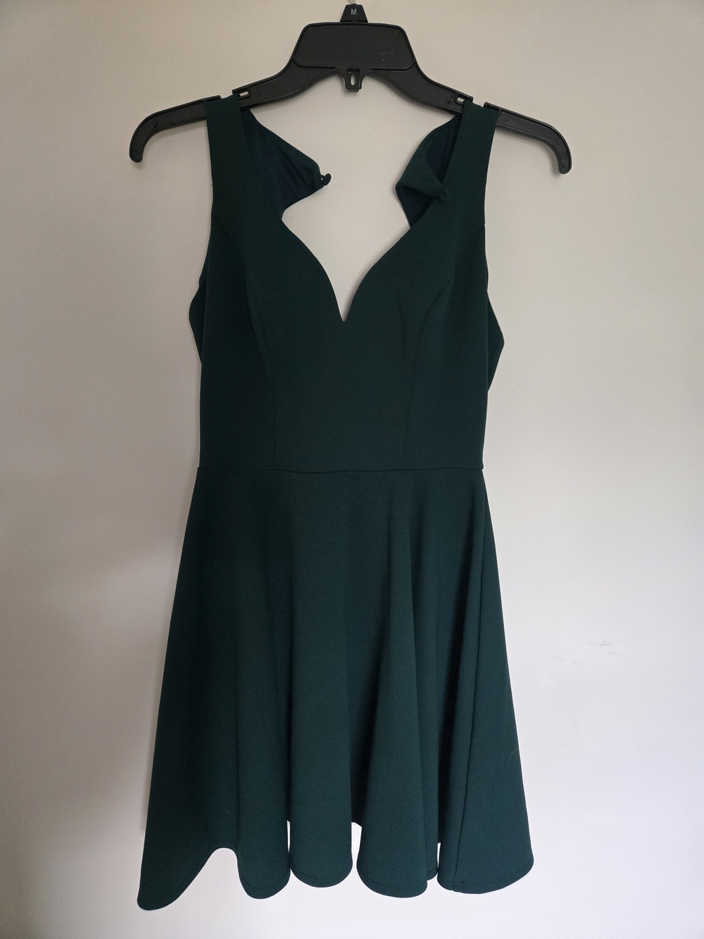 Darling Dark Green V-Neck Fit & Flare Mini Dress